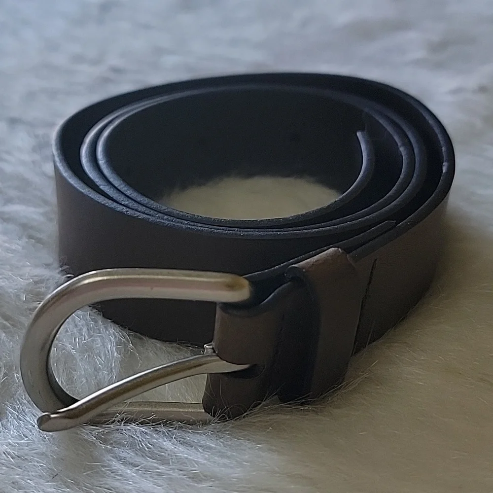 OLD NAVY Boy's Brown Silver Tone Hardware School Uniform Classic Preppy Belt L